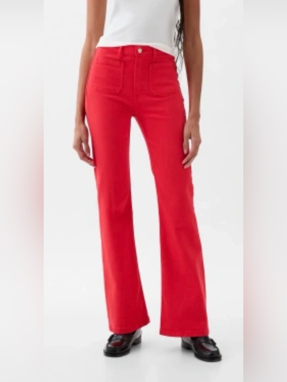 GAP ’70s Flare High Rise Jeans Red Size 29 8R Retro Wide Leg